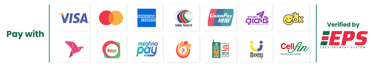 Pay with Visa, Mastercard, American Express, bKash, Nagad, Rocket and more — verified by EPS